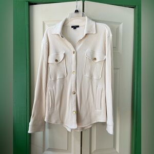 J. Crew Cream Utility Jacket with Gold Buttons